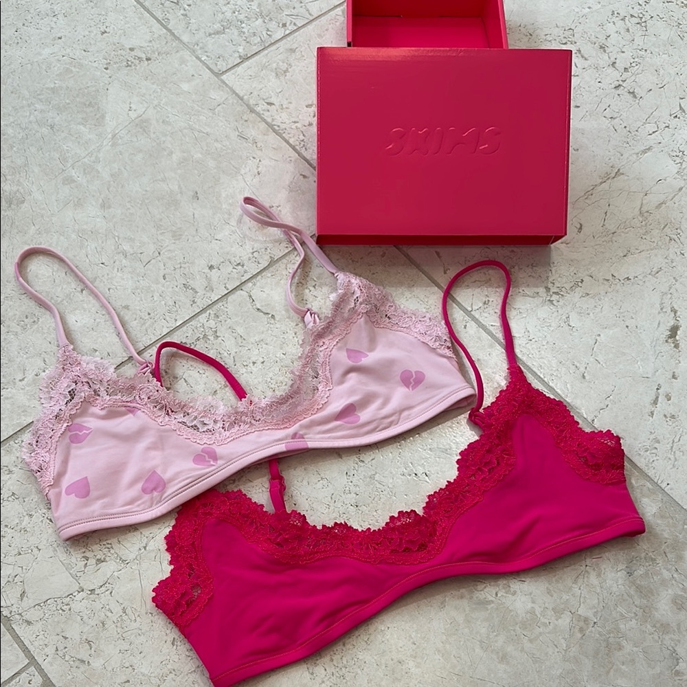 Skims fits everybody lace scoop bralette 2-PACK size small